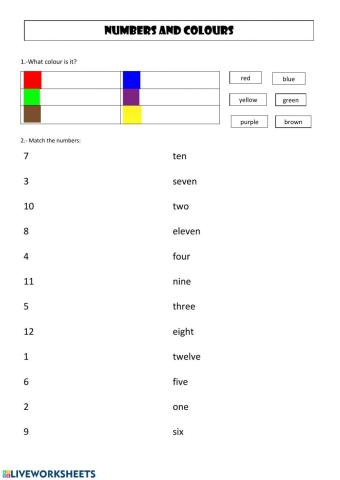 Numbers and colours