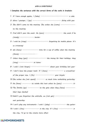 Conditionals and wish