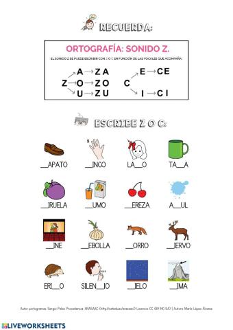 Ortografía: sonido z.