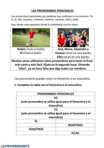 Los pronombres personales