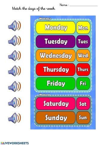 Days of the week