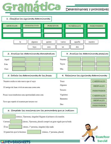 Gram.U3: Determinantes y pronombres