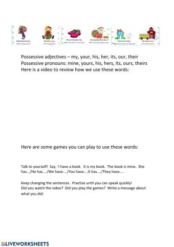 Possessive adjectives and pronouns