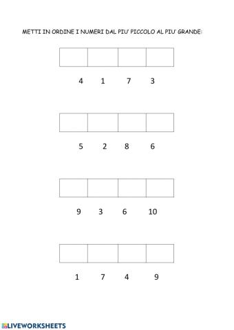 Dal più piccolo al più grande