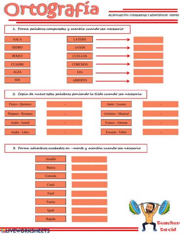 Ort.U3: Acentuación compuestas y adverbios -mente