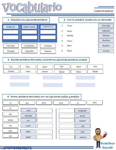 Voc.U3: Palabras simples, comp. y derivadas