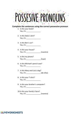 Possesive Pronouns