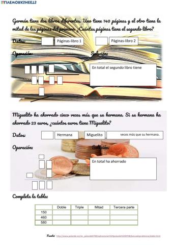 Problemas Doble,Mitad, triple II