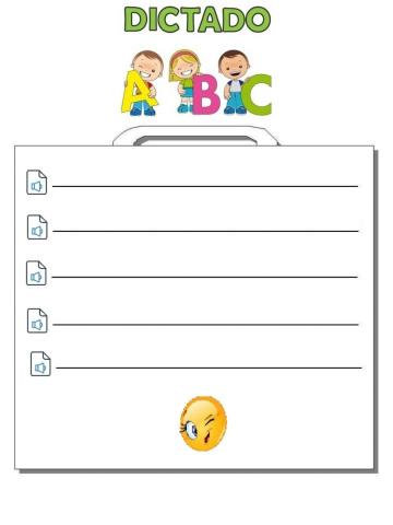 Dictado M antes de P y B.