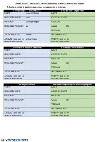 Sujeto y predicado 10