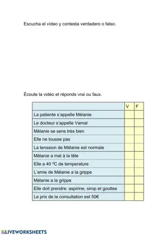 Dialogue chez le médecin