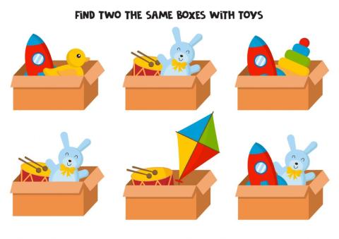 Keresd meg a két egyforma dobozt!