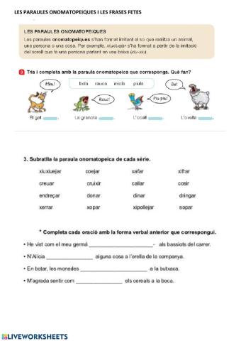 Paraules onomatopeiques i frases fetes