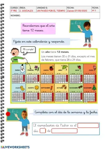 U6 Un paseo por el tiempo ficha 3