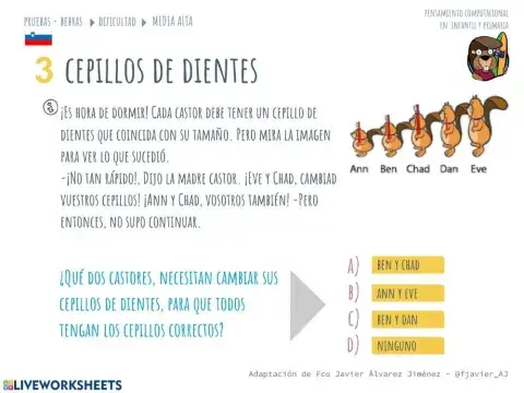 Bebras Australia 2016 - Cepillos de dientes