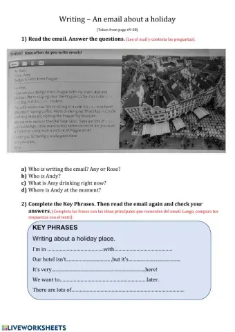 Writing - An email about a holiday