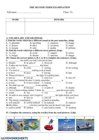 G7 - End term 2 - test 1