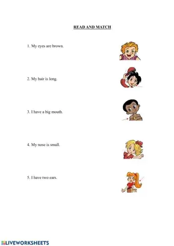 Read and match: face parts