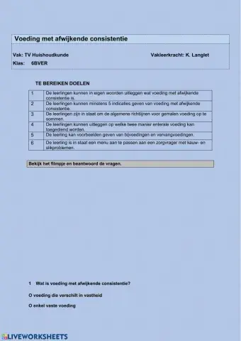 Voeding met afwijkende consistentie