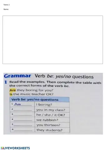 Teens 1 2nd grammar class