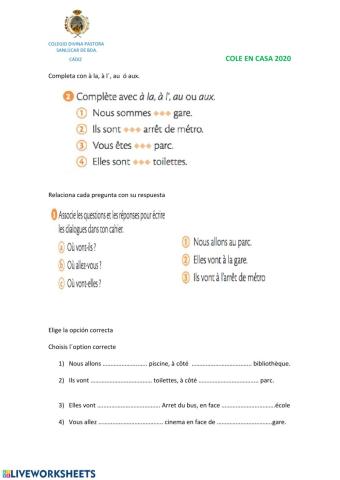 Preposiciones ( au, aux, à la...)