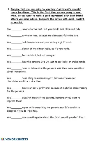 Must, Mustn't, Needn't