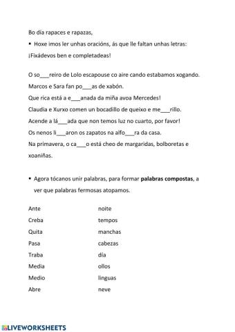 Ortografía mb-mp e palabras compostas