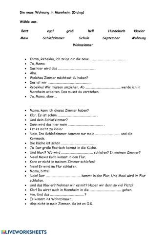 Die neue Wohnung in Mannheim