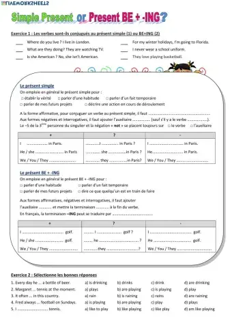 Simple present and present BE-ING