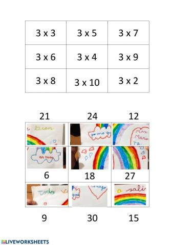 Puzzle tabla del tres