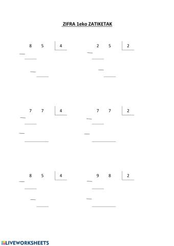 Zifra 1eko zatiketak