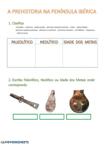 A prehistoria na Península