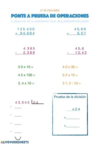 Ponte a prueba de operaciones