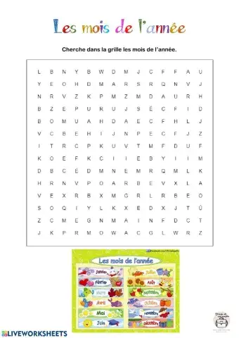 Les mois de l'année