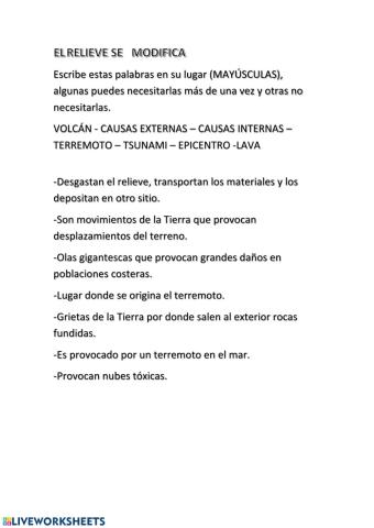 Elrelieve se modifica