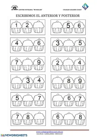 ESCRIBIMOS ANTERIOR Y POSTERIOR