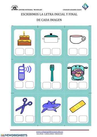 ESCRIBIMOS LA LETRA INICIAL Y FINAL