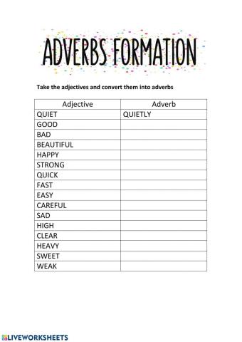 Adverbs formation