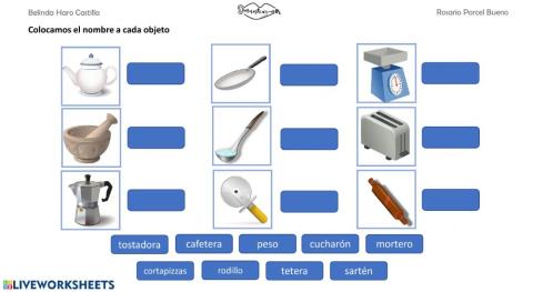 Vocabulario cocina 2 lectura
