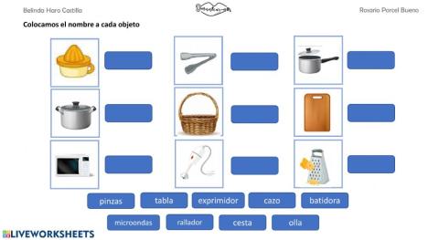 Vocabulario cocina 4 lectura