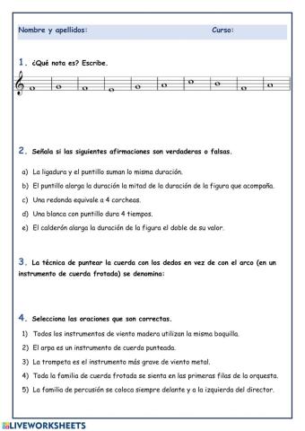Repaso de música