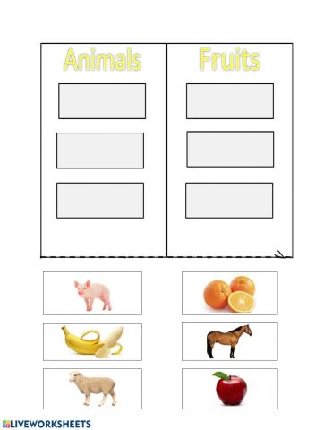 Sorting Animals and Fruit