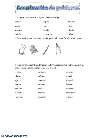 Acentuación de palabras