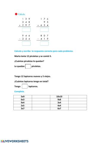 Repaso operaciones y problemas