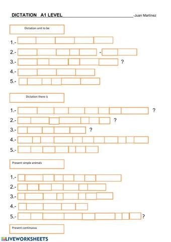 Dictations A1 level