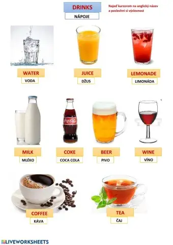 Drinks vocabulary
