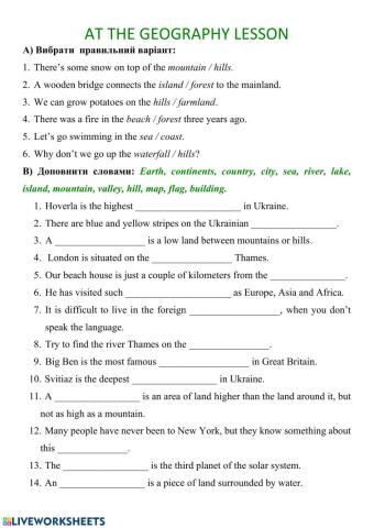 Landscapes and Geograhy