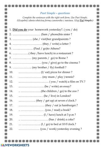 Past Simple - questions