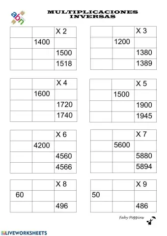 Multiplicaciones Inversas
