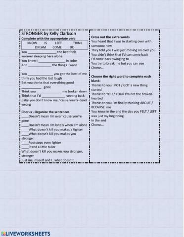 Listening exercise: Stronger